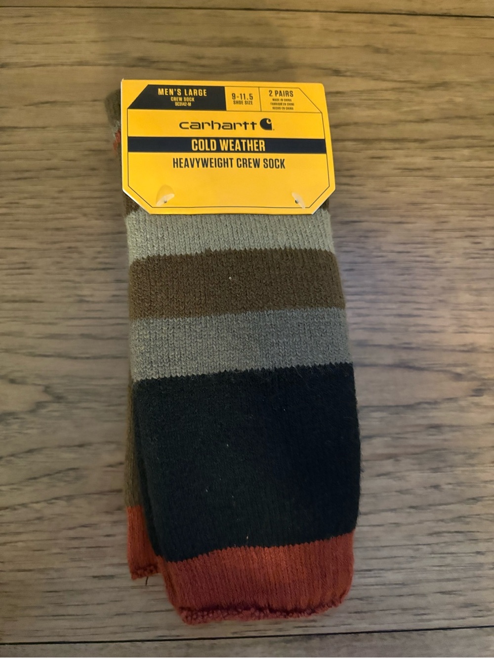 Carhartt Men’s Striped Crew Socks - Olive, Brown, Black, Rust